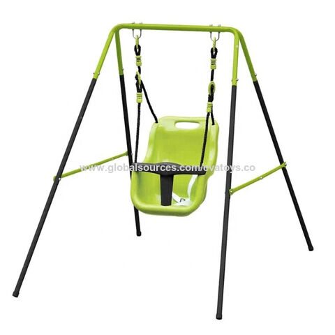 Columpio de seguridad para niños, uso interior y exterior, patio trasero, estructura de acero, asiento de plástico W01D292 for sale at factory direct price