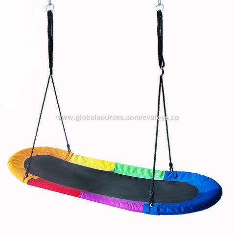 Columpio Nido para Niños con Forma de Barco Colgante para Exterior en Colores Arcoíris de Venta Caliente W01D299 - Ideal para Parques Infantiles y Jardines for sale at factory direct price