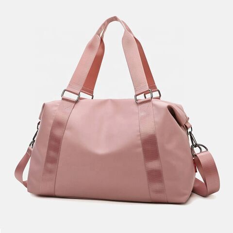 Bolsa de lona deportiva impermeable de nylon duradero personalizada con asas, bolsa de viaje de fin de semana con correa de hombro ajustable for sale at factory direct price