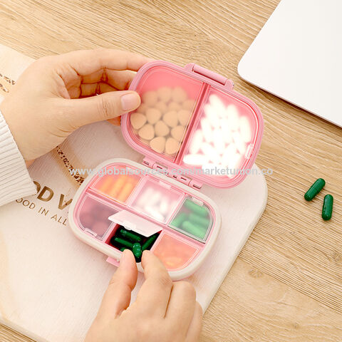 Pill Organizer, 8 Compartments Portable Pill Case, Daily Pill Box to Hold Vitamins, Small Pill Container for Pocket Purse Medicine for sale at factory direct price