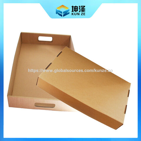 Bandejas de cartón personalizadas para alimentos, envases de papel corrugado para pan y pasteles con asa troquelada.