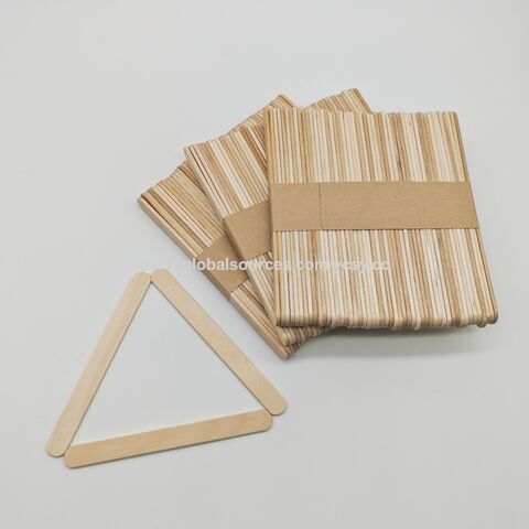 50pcs Chocolate Ice Cream Sticks Natural Wood Popsicle Cakesicle Stick For Silic