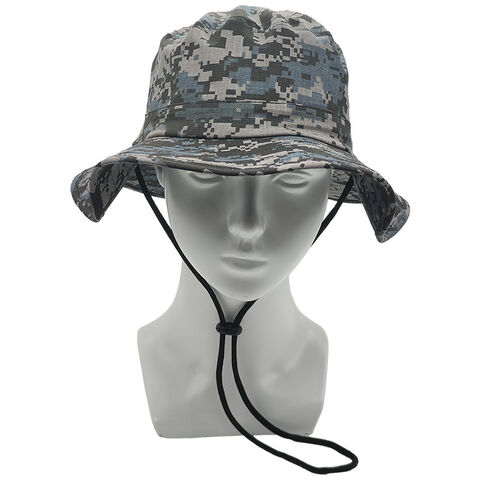 Boné de Camuflagem Militar Personalizado, Chapéu de Selva com Fecho de Gancho e Laço, Parte Traseira Elástica com Cordão Elástico