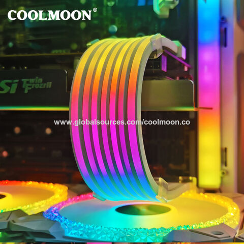 Venta al por mayor directa COOLMOON OEM/ODM Gaming Computer 5v ARGB LED Strip PC ARGB Cable PSU Neon Light Accesorios para PC