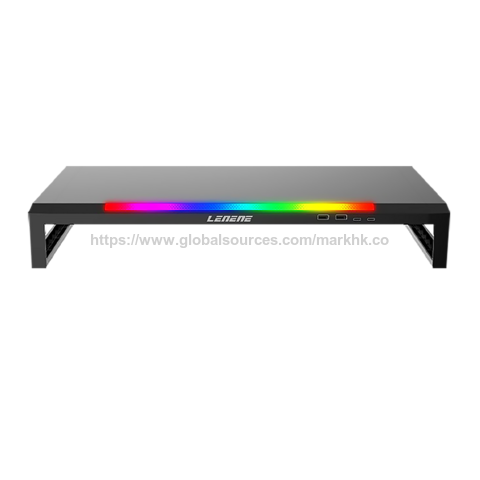 حامل رفع شاشة الكمبيوتر للألعاب RGB مع حامل دعم قابل للطي محمول من الألومنيوم لأجهزة اللابتوب حتى 13 بوصة، فضي. for sale at factory direct price