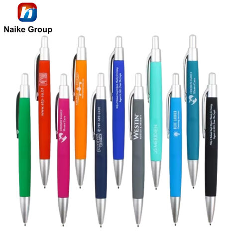 Bolígrafo barato de hotel con clic y revestimiento de goma plástica con marca personalizada para regalo promocional con logotipo personalizado for sale at factory direct price