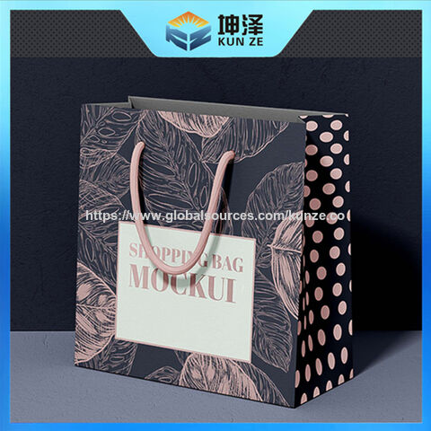 Bolsas de papel de lujo personalizadas, varios tamaños, bolsa de regalo de papel ecológica, bolsa de compra colorida con asa, bolsa de papel personalizada.