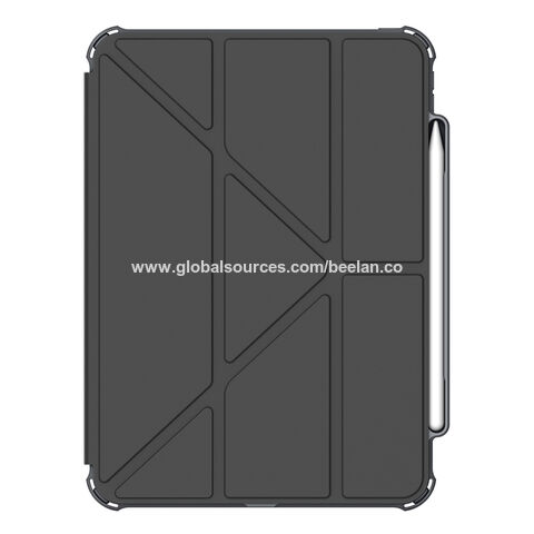 Étui en cuir folio transparent antichoc en gros pour iPad Air avec activation magnétique du sommeil et du réveil, test de chute SGS 2M réussi