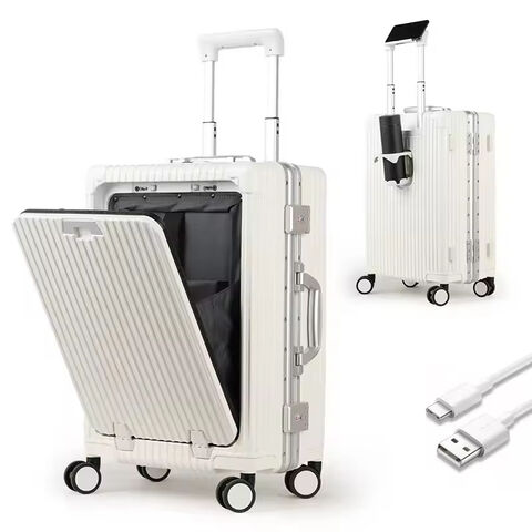 Mala Expansível PC+ABS com Fechadura TSA e Rodas Giratórias, Bagagem de Mão Rígida de 20 polegadas