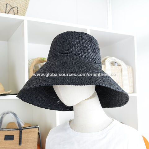 Womens Lace Straw Handmade Bucket Hat With Big Brim For Summer