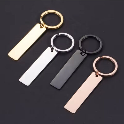 Blank Customizable Keychains Diy Blank Keychain Plain Stainless Steel Keychain Laser Engravable ...
