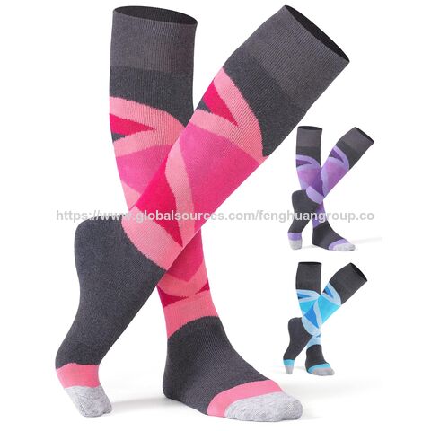 Chaussettes de ski pour femmes et hommes avec rembourrage complet, chaussettes chaudes d'hiver en laine
