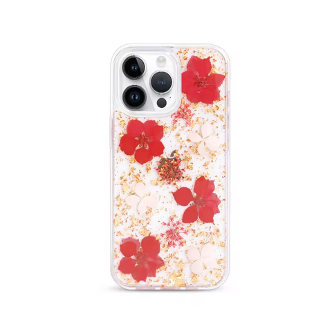 حافظات هاتف محمول مقاومة للصدمات من الزهور الطبيعية المجففة الأصلية بالجملة من KZDOO لـ iPhone 14 Pro for sale at factory direct price
