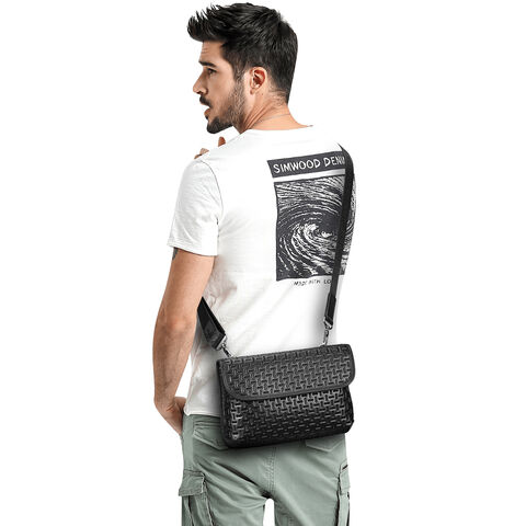 2026 Neue, kundenspezifische Luxus-Handtaschen im Großhandel, Herren-Umhängetasche aus echtem Leder mit Überschlag für Herren