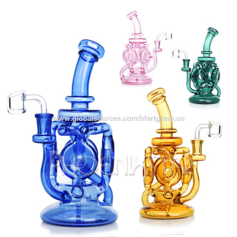 8.8 Inches Recycler Oil Dab Rig Hookah Glass Bong Smoking Bubbler Water ...