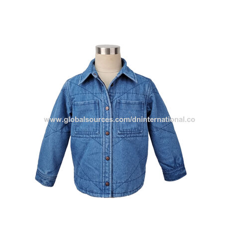Custom high quality Fashion Fall Casual Vintage Denim Jacket for Boy, Quilted Denim Jacket for Winter for sale at factory direct price