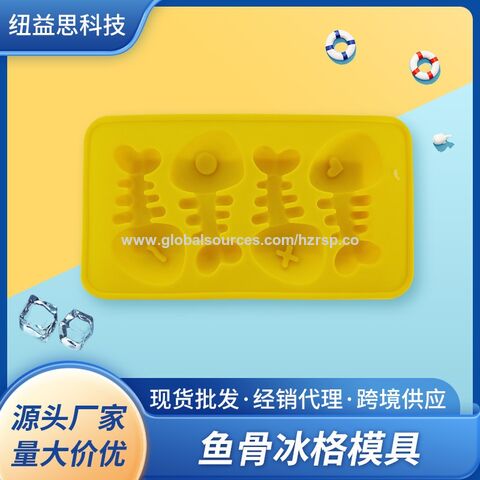 Fish Bone Silicone Ice Lattice Silicone Ice Box Animal Ice Cube ...