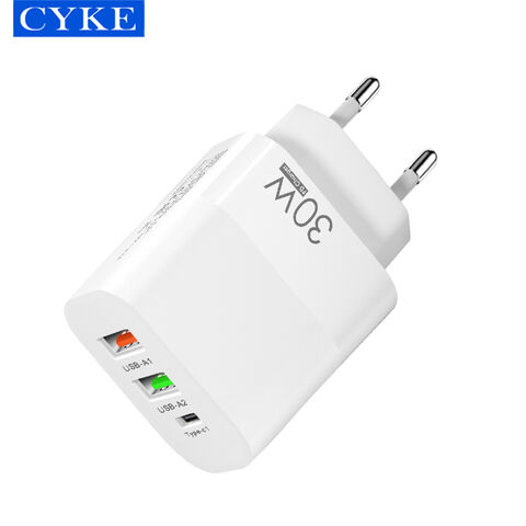 شاحن CYKE الجديد 2U+C رأس شحن EU/US/UK متعدد المنافذ شحن سريع للهاتف المحمول محول مصدر Qc3.0+Qc3.0+pd20W