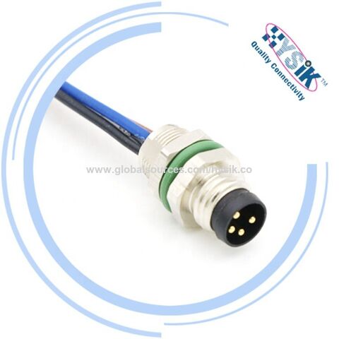 M8 Bulkhead Connector 4 Pin Female Male Receptacle Straight Socket Rear ...