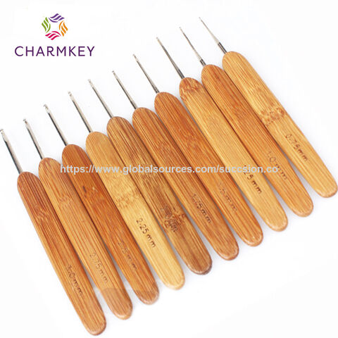 طقم خطافات كروشيه من الخيزران عالي الجودة، إبر حياكة من الخيزران for sale at factory direct price
