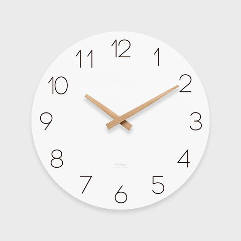 Mooas jam dinding besar Flatwood, 13 "kayu tidak berdetik menyapu gerakan dekoratif dioperasikan baterai jam dinding untuk rumah ruang tamu for sale at factory direct price