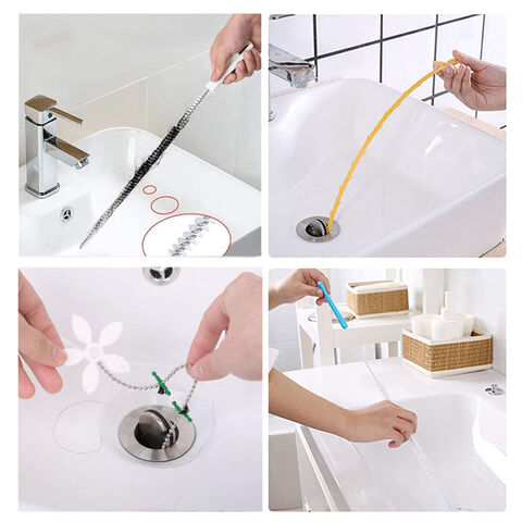 45cm Rohreinigungsbürste Badezimmer Haar Abwasser Waschbecken Reinigungsbürste Abflussreiniger Verstopfungsentferner Werkzeug Rohreiniger