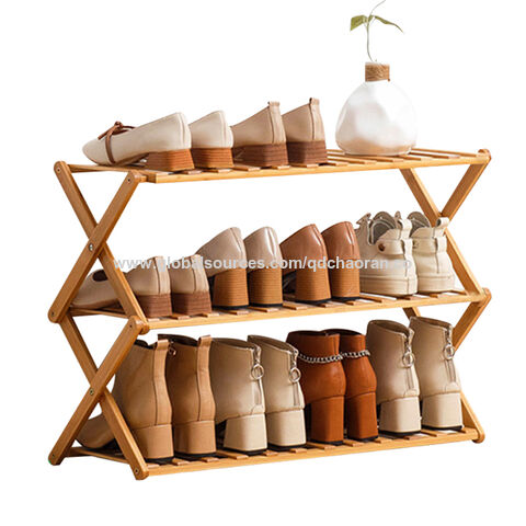 4/5/6 Layer Shoe Rack Portable Shoe Stand Folding Bamboo Foldable ...