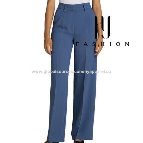 Womens Formal Wide Leg Pants Aeu Solid Color Front Pleats 02022550825 main image 0