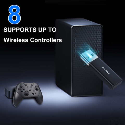 Drahtloser USB-Adapter für Xbox Controller, kompatibel mit Windows 10 zum Anschließen von 8 Controllern - Drahtloser Adapter für Xbox Controller
