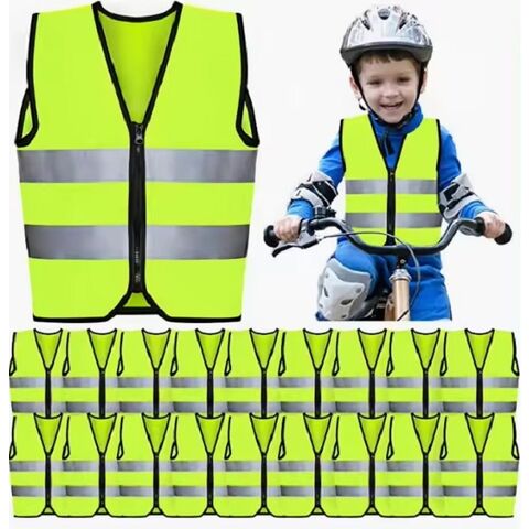 Hochwertige Kinder-Sicherheitsweste, gut sichtbar, reflektierende Kinderweste für 3-10 Jährige, zum Radfahren und Laufen