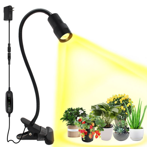 Lampe de croissance LED pliable pour plantes et fleurs, spectre complet réglable, lampe de culture 10W LEDs haute luminosité avec minuterie automatique