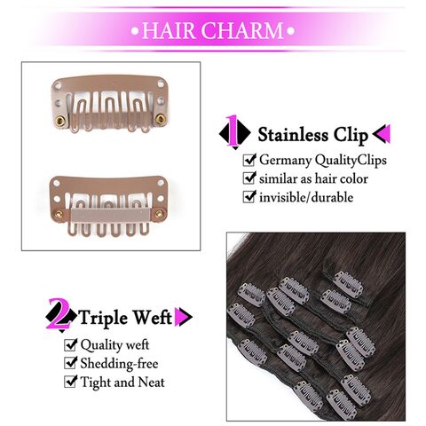 Premium Quality 12a Grade Human Hair Blonde Clip Ons Extensions Natural ...