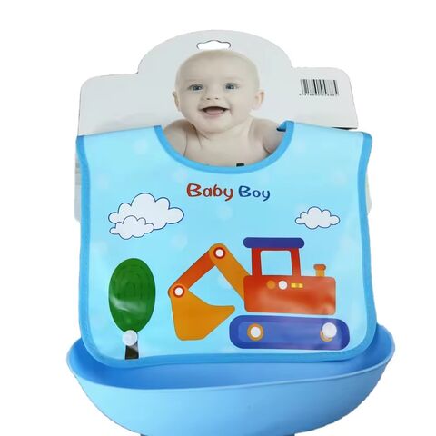 Babadores de treinamento para bebês em EVA, à prova d'água, fáceis de limpar, com impressão colorida, com bolso para alimentos, babador dobrável para bebês, mais vendidos em 2023 for sale at factory direct price