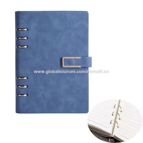 Pu Leather Notebook,loose-leaf Memo Notebook With 6-ring Binder, 100 ...