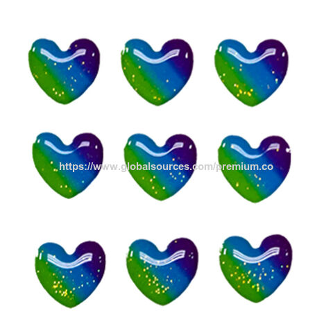 Stiker epoksi custom bentuk hati bulat untuk hadiah acara promosi