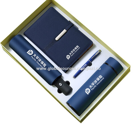 Vente en gros d'usine, boîtes d'entreprise personnalisées avec logo pour hommes et femmes pour ensemble cadeau d'affaires promotionnel Notebook+stylo+clé USB OEM/ODM