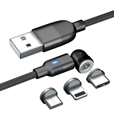 Oem 3ft 3 In 1 Usb Cellphone 540 Rotating Magnetic Charging Cable ...