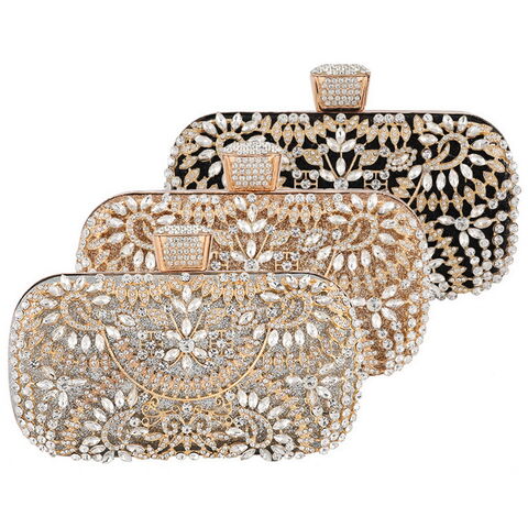 Luxury Diamond Evening Bags bling rhinestone day clutch full dress clutch bag clutches wedding evening purse for sale at factory direct price