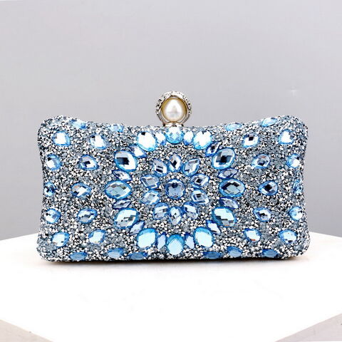 Wholesale exquisite sparkling rhinestone party clutch feast women's clutches evening bags for sale at factory direct price