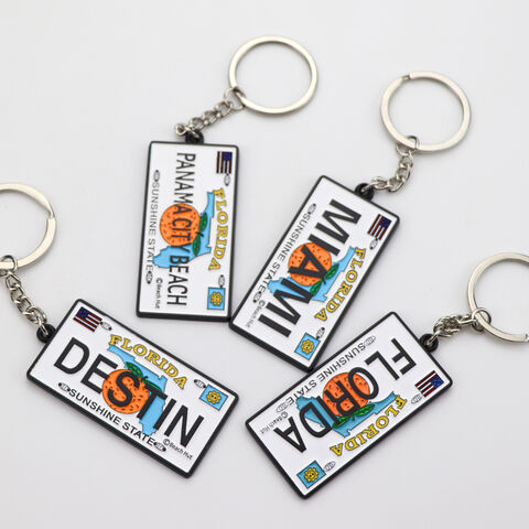 Custom Metal Keychains - Durable Two-Tone Rectangular Promotional Keychains For Businesses & Events
