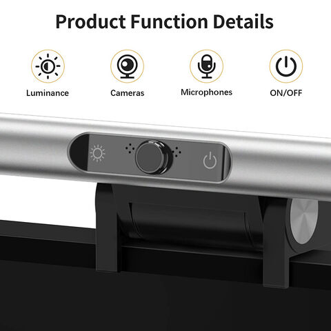 Reading Lighting USB Hanging Computer Display Screen Lamp Usb Powered Dimmable Laptop Monitor Light Bar With 1080P Webcam