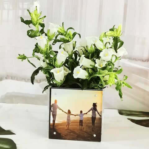 Home Organizer Acrylic Photo Block Cube Tabletop Pen holder Desktop Storage Organizer for jewelry cosmetic stationary for sale at factory direct price