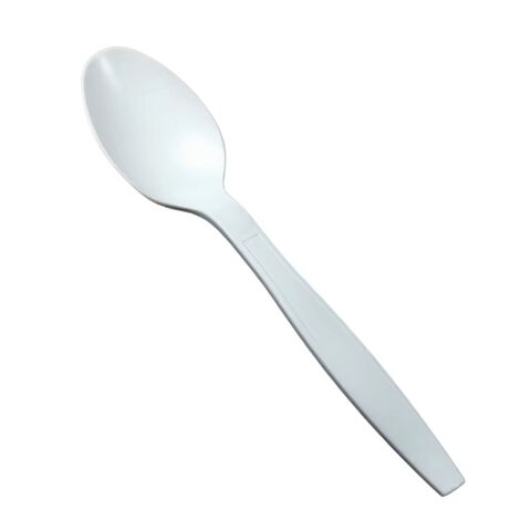 150mm White Bio-based Flatware Corn Starch Spoon Disposable Heavy Duty ...