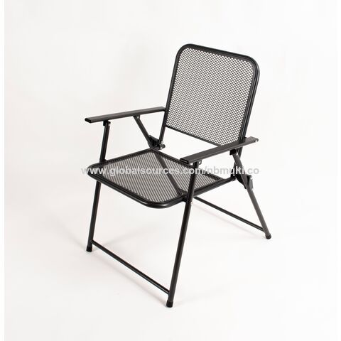 Chaises de Patio Pliantes, Portables, Cadre en Acier Inoxydable et Gain de Place, Mobilier de Patio Extérieur pour Terrasse en Maille de Fer for sale at factory direct price