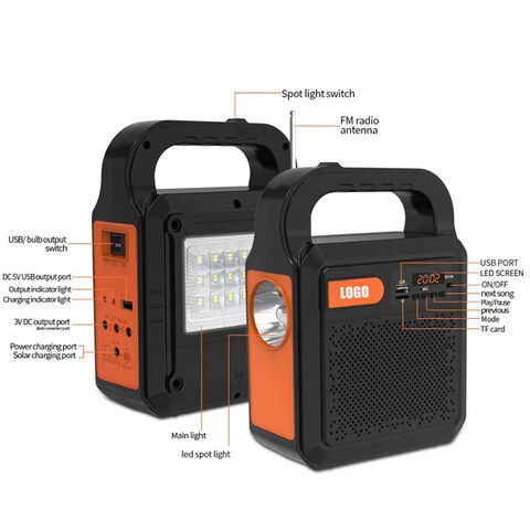 Tragbarer Solar Bluetooth Lautsprecher mit LED Campinglampe 6000mAh Wiederaufladbarer Multifunktionaler Outdoor Bluetooth Lautsprecher