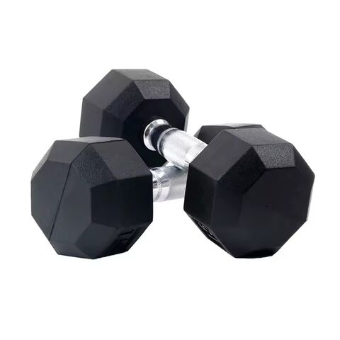Vente en gros d'équipements de fitness de haute qualité pour hommes, haltères hexagonales en caoutchouc pour salle de sport à domicile for sale at factory direct price
