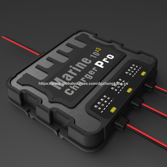 Carregador Inteligente de Bateria de Carro de 10A, Carregador de Bateria de Barco de 12V e 3 Bancos para Manter Baterias Descarregadas para Carregador de Barco com Chumbo-Ácido, Íon de Lítio