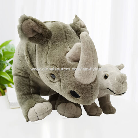 Grosir Mainan Mewah Badak yang Bisa Diremas Premium, Hewan Simulasi untuk Toko Kebun Binatang dan Suvenir for sale at factory direct price