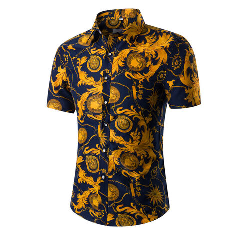 Herrenhemd nach Maß, Hawaiianisches Blumenmuster Buchstaben Druck Strand Herren Designer Hemd Lässiges T-Shirt Herren Sommer Kurzarm Hemd