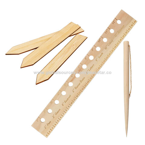 Wood Garden Seedling Ruler With Spacers Tool & 3 Signs. Suitable For ...